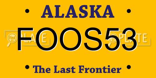 FOOS53 Alaska License Plate
