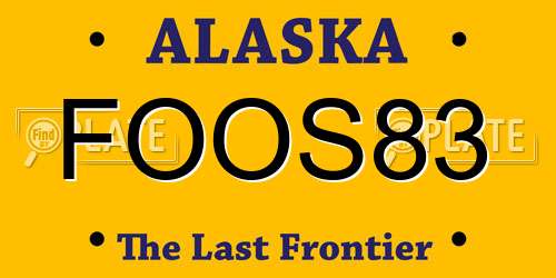 FOOS83 Alaska License Plate