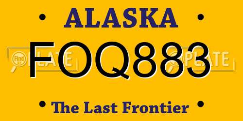 FOQ883 Alaska License Plate