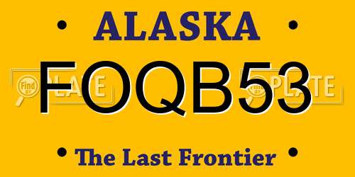 FOQB53 Alaska License Plate