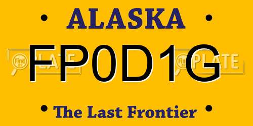 FP0D1G Alaska License Plate