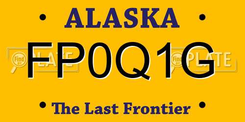 FP0Q1G Alaska License Plate