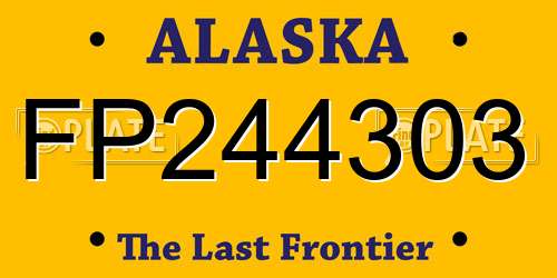 FP244303 Alaska License Plate