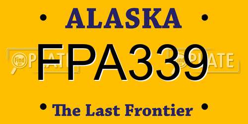 FPA339 Alaska License Plate