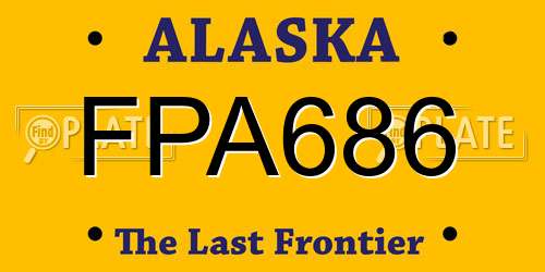 FPA686 Alaska License Plate