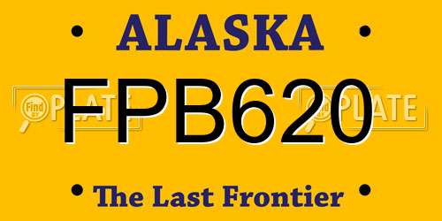 FPB620 Alaska License Plate