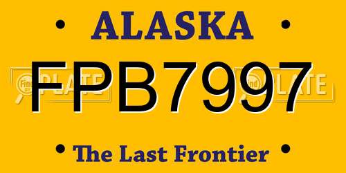 FPB7997 Alaska License Plate