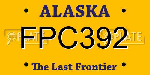 FPC392 Alaska License Plate