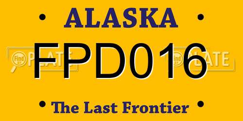 FPD016 Alaska License Plate
