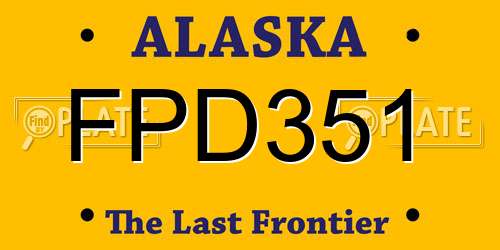 FPD351 Alaska License Plate