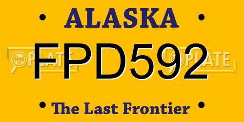 FPD592 Alaska License Plate