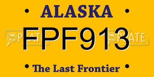 FPF913 Alaska License Plate