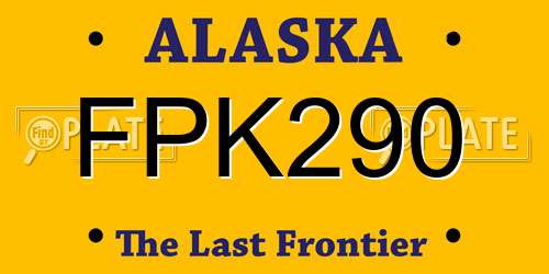 FPK290 Alaska License Plate