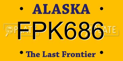 FPK686 Alaska License Plate