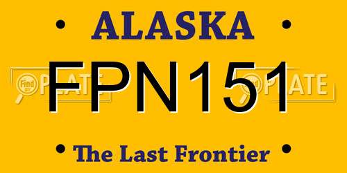 FPN151 Alaska License Plate
