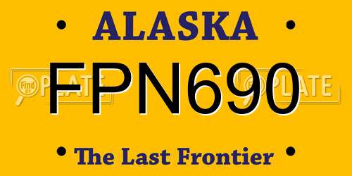 FPN690 Alaska License Plate