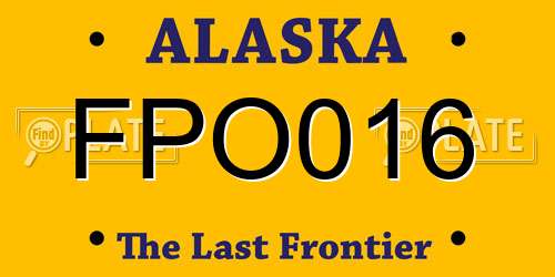 FPO016 Alaska License Plate