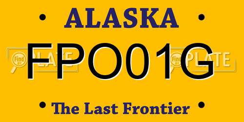 FPO01G Alaska License Plate