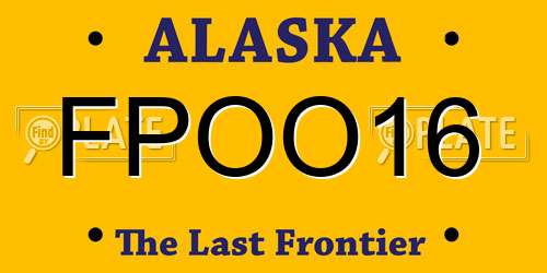 FPOO16 Alaska License Plate