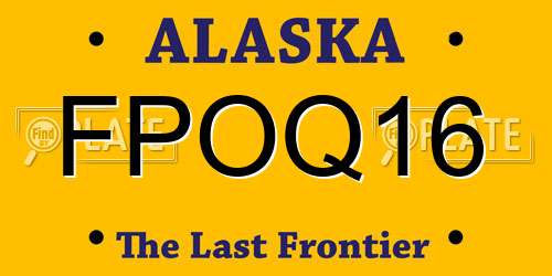 FPOQ16 Alaska License Plate