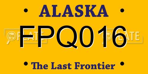 FPQ016 Alaska License Plate