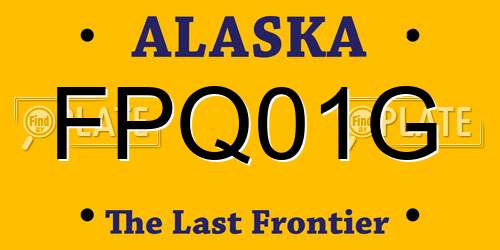 FPQ01G Alaska License Plate