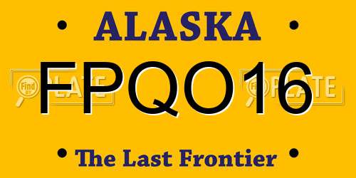 FPQO16 Alaska License Plate