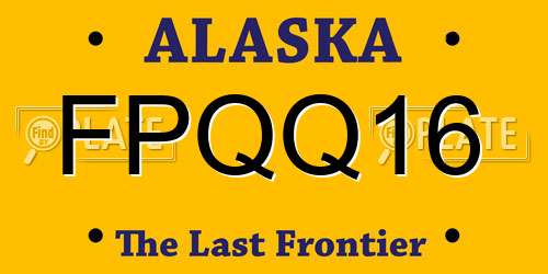 FPQQ16 Alaska License Plate