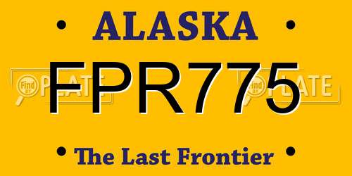 FPR775 Alaska License Plate