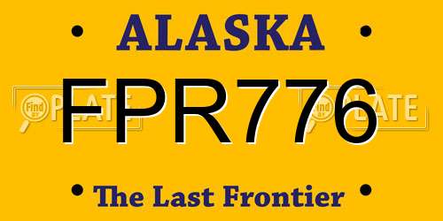 FPR776 Alaska License Plate