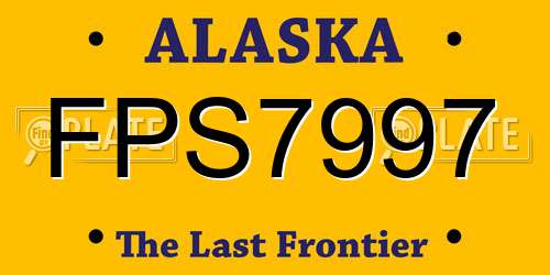 FPS7997 Alaska License Plate