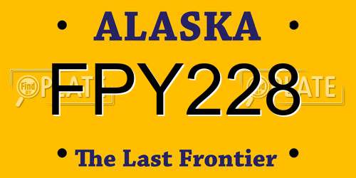 FPY228 Alaska License Plate