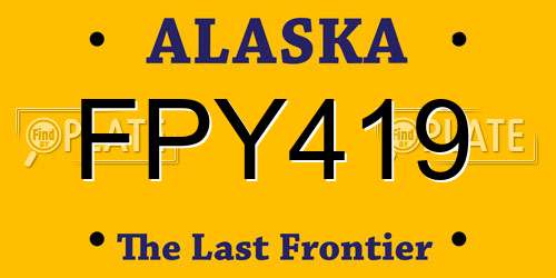 FPY419 Alaska License Plate