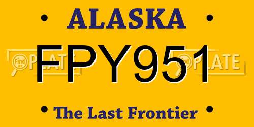 FPY951 Alaska License Plate