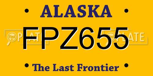 FPZ655 Alaska License Plate