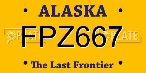 FPZ667 Alaska License Plate