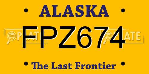 FPZ674 Alaska License Plate