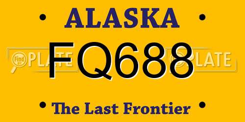 FQ688 Alaska License Plate