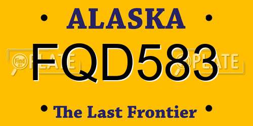 FQD583 Alaska License Plate