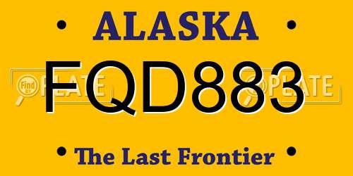 FQD883 Alaska License Plate