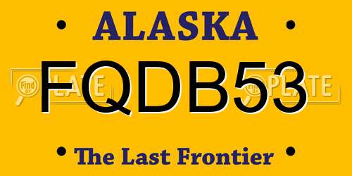 FQDB53 Alaska License Plate