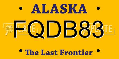 FQDB83 Alaska License Plate