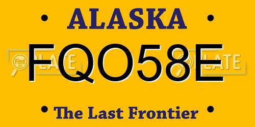 FQO58E Alaska License Plate