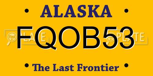 FQOB53 Alaska License Plate