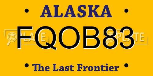FQOB83 Alaska License Plate