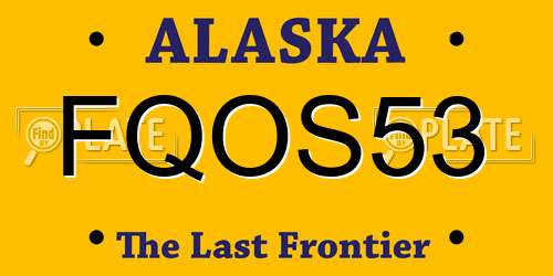 FQOS53 Alaska License Plate