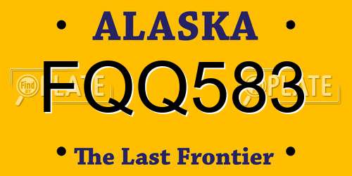 FQQ583 Alaska License Plate