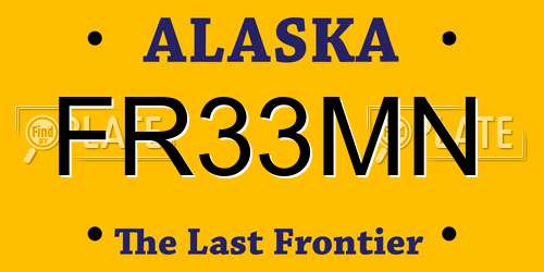 FR33MN Alaska License Plate