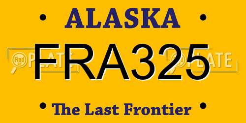 FRA325 Alaska License Plate