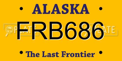 FRB686 Alaska License Plate